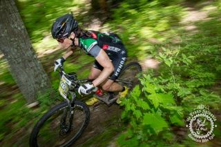 Mary McConneloug (Kenda/NoTubes) en route to winning stage 6 of the Trans-Sylvania Epic