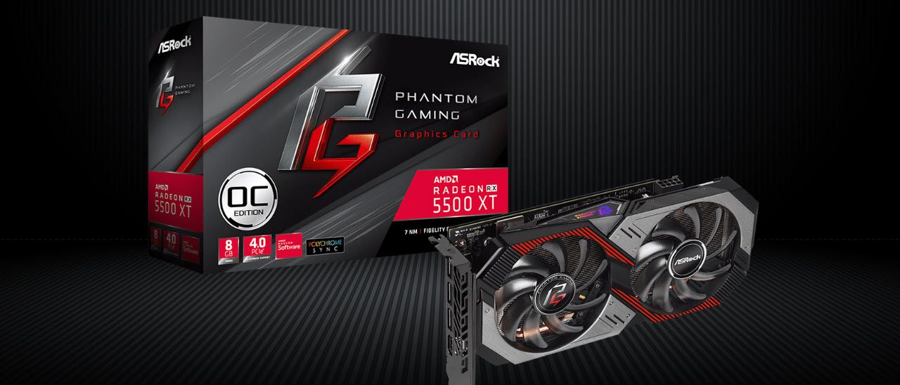 た*ん様 ASRock Radeon RX 5500 XT OC版 ASRock | AMD Radeon™ RX 5500 XT Phantom Gaming D 8G OC