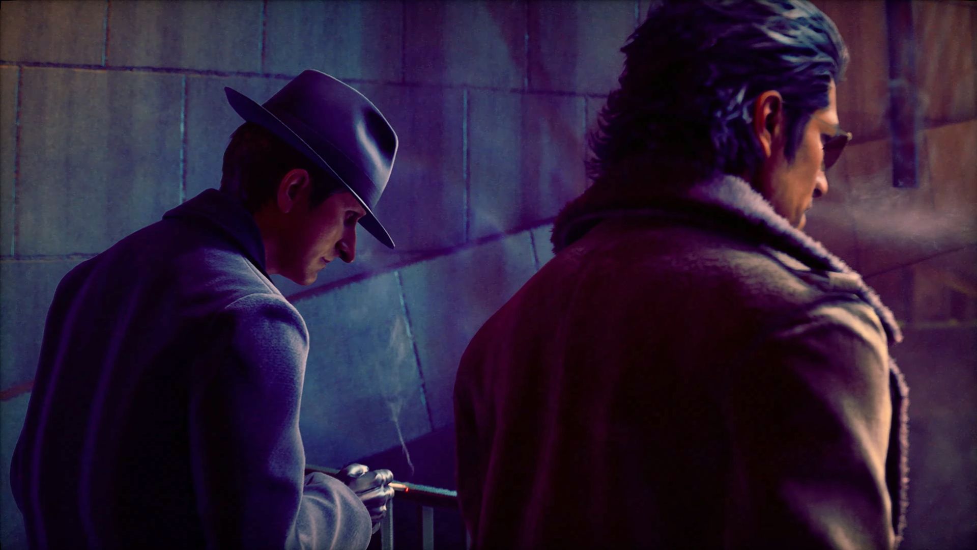 Two men in an alleyway during the trailer for Stranger Than Heaven