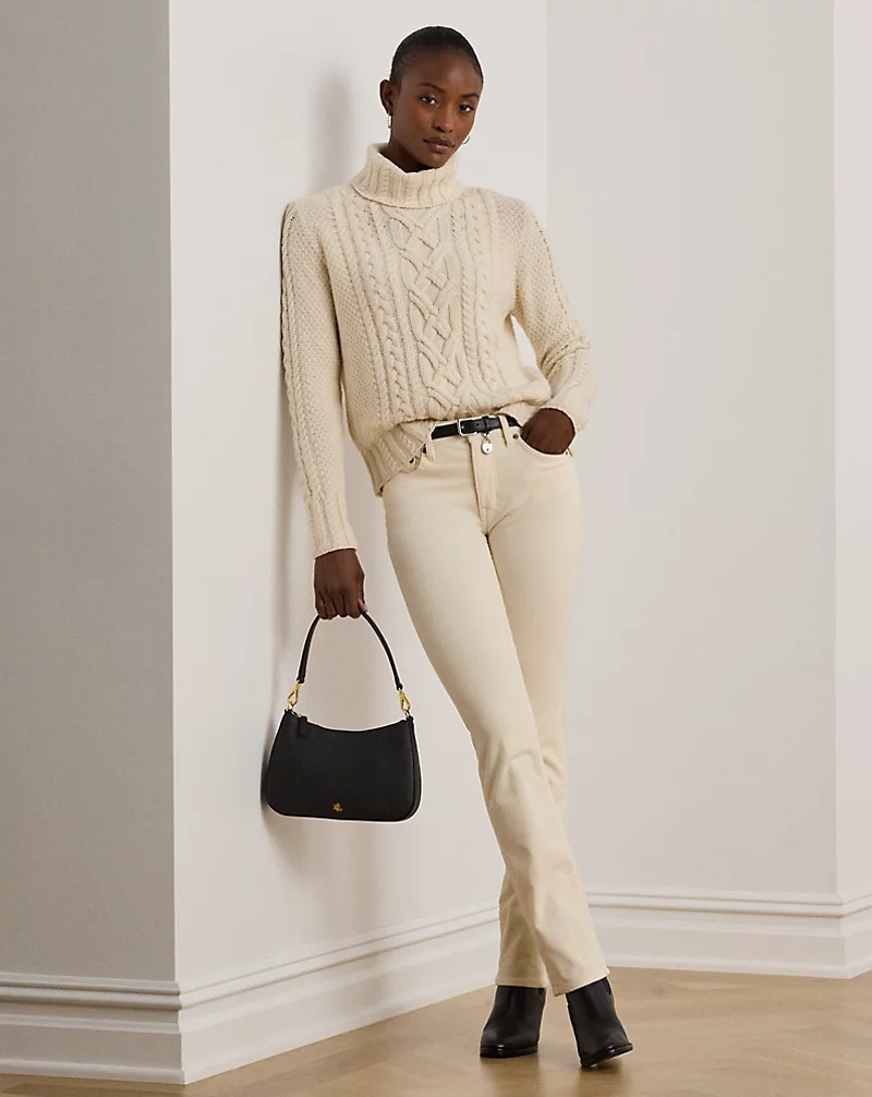 Lauren, Stretch Corduroy Mid-Rise Straight Pant