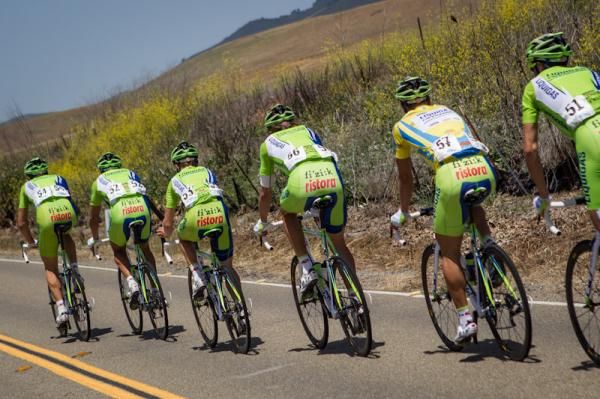 Liquigas-Cannondale spent a good part of the day working on the front.