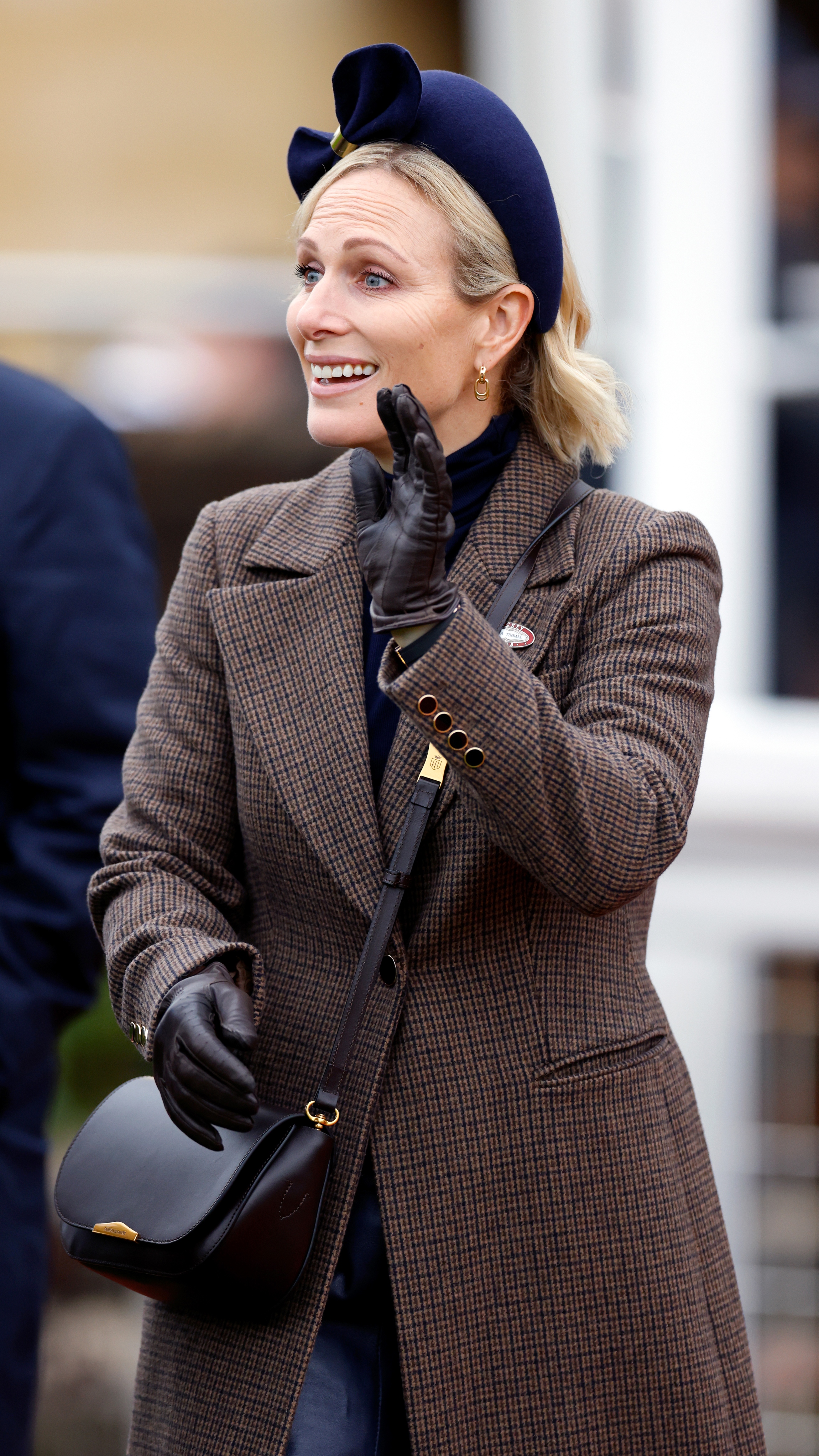 Zara Tindall attends day 1 of The Christmas Meeting at Cheltenham Racecourse on December 12, 2025