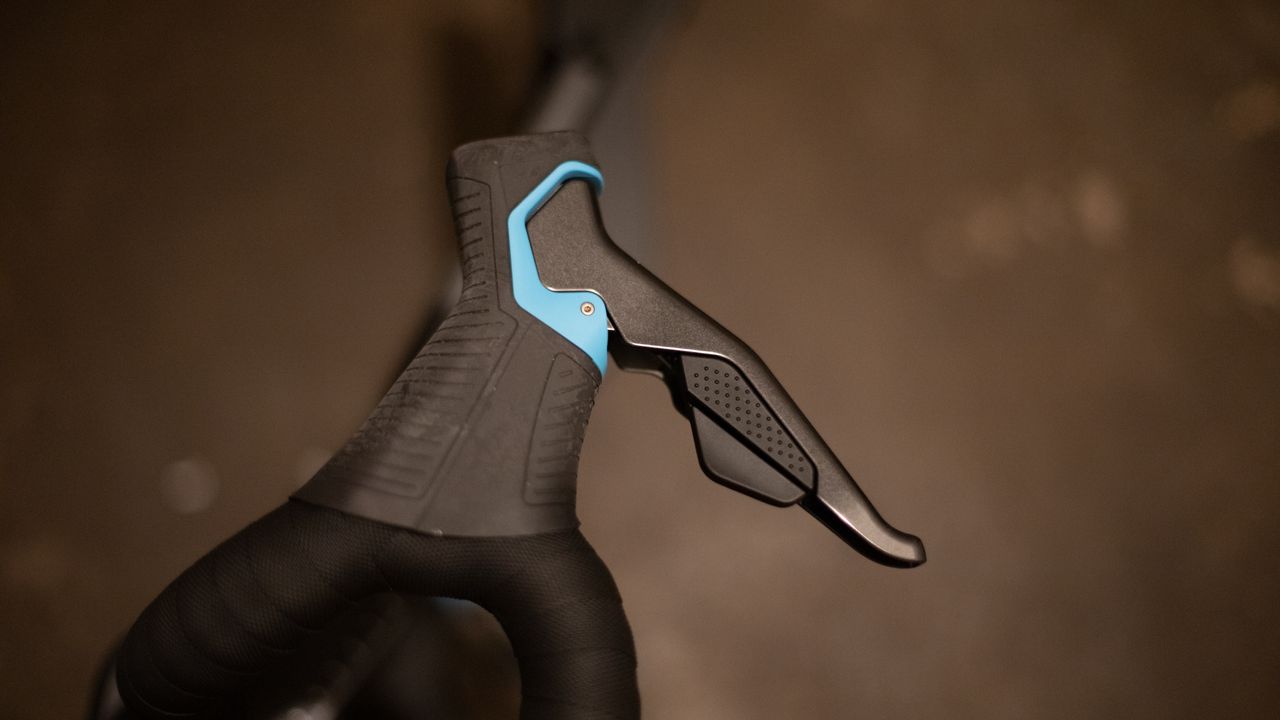 Garmin Tacx Neo Bike Plus outside of shift lever