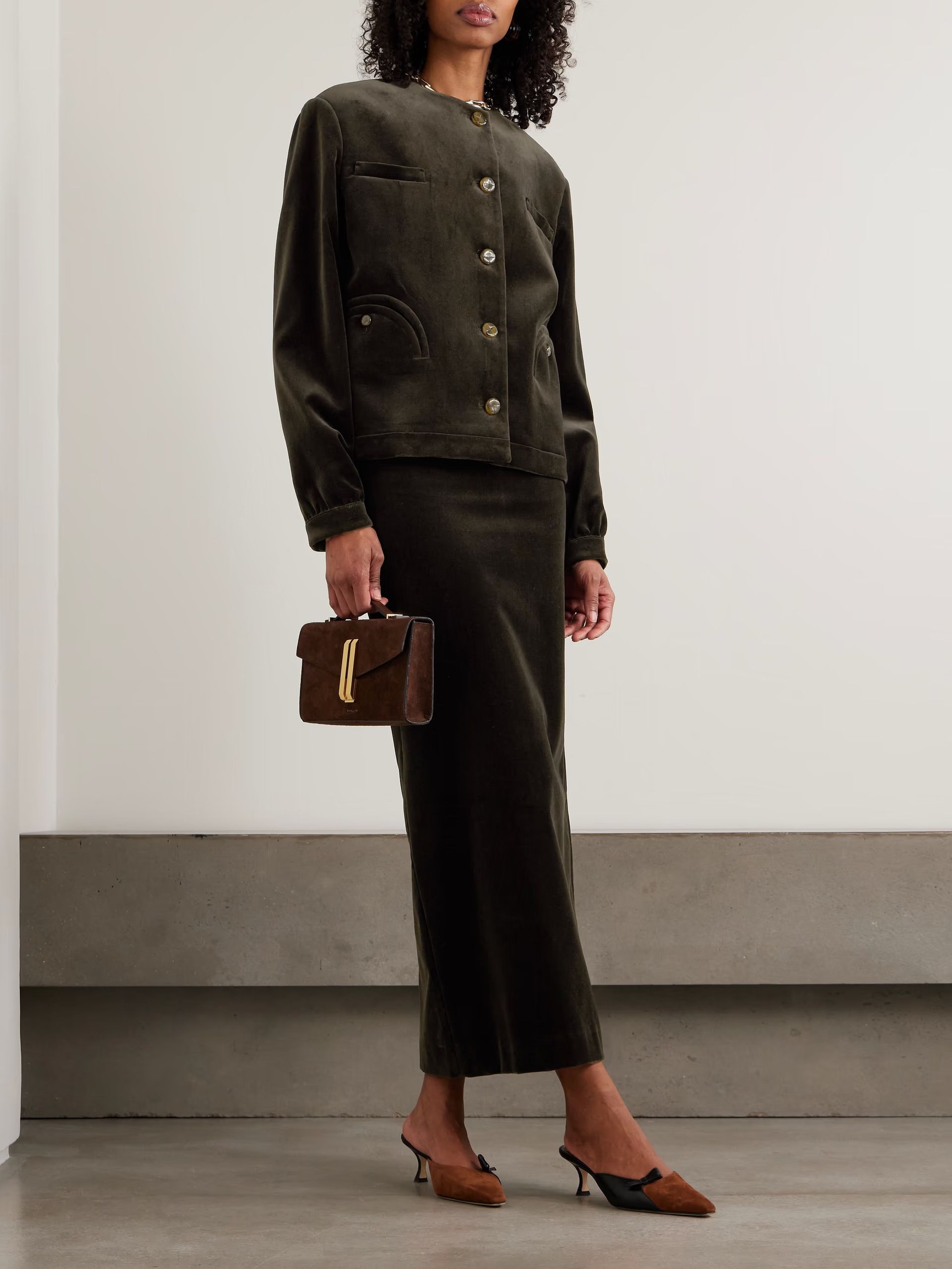 BLAZÉ MILANO, Jealousy Gliss Bolero cotton-velvet jacket