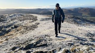 Highlander Munro V2 Mountain Jacket on a mountain ridge in the Lakes