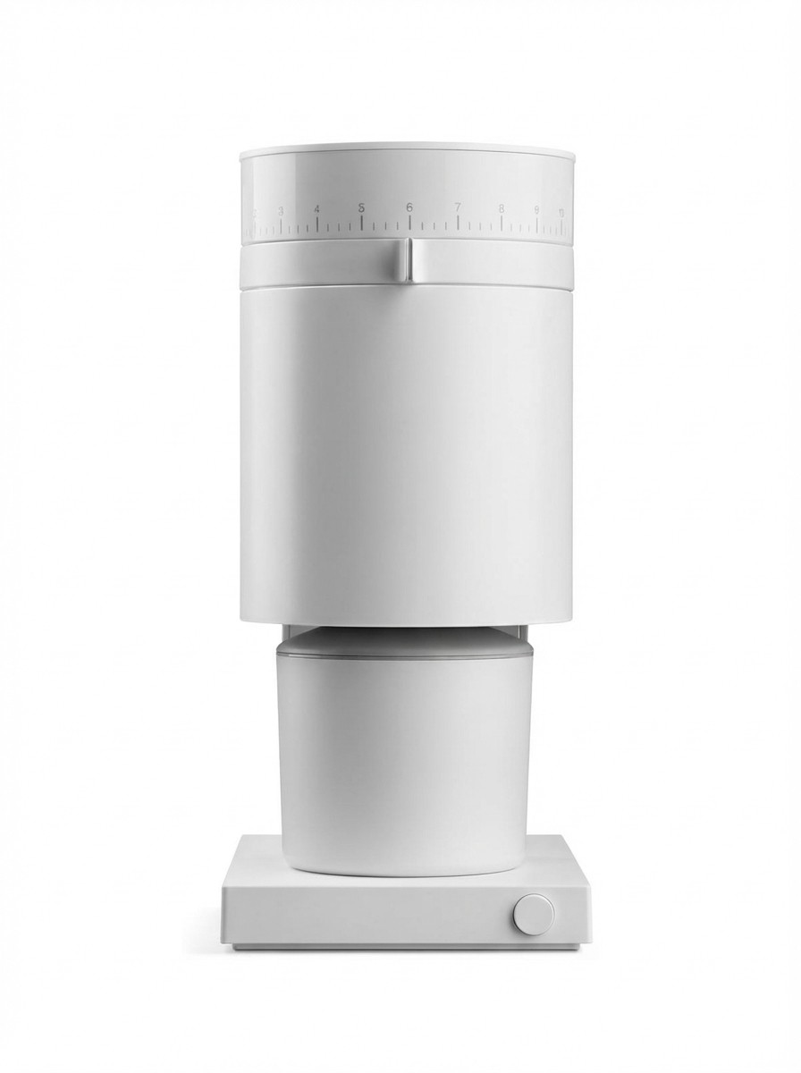 Opus Conical Burr Coffee Grinder in Matte White