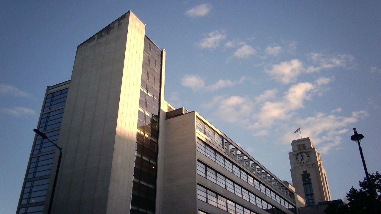 Sample photograph taken with Godox C100, showing sunlit buildings in London's Victoria.