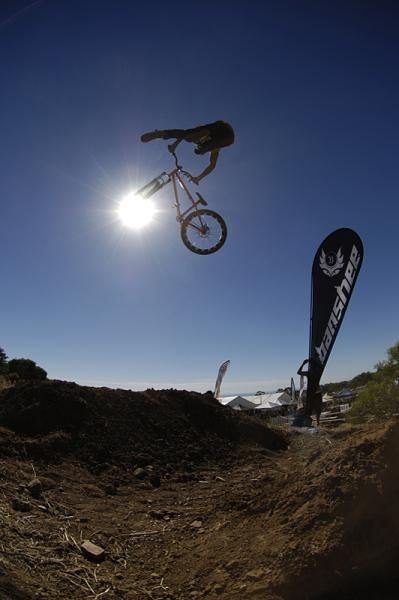 Dirt jump action entertained the crowd during the day's events.