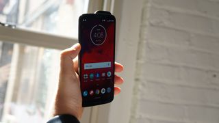 The Moto Z3 with a 5G mod, the first 5G phone available. Image credit: TechRadar