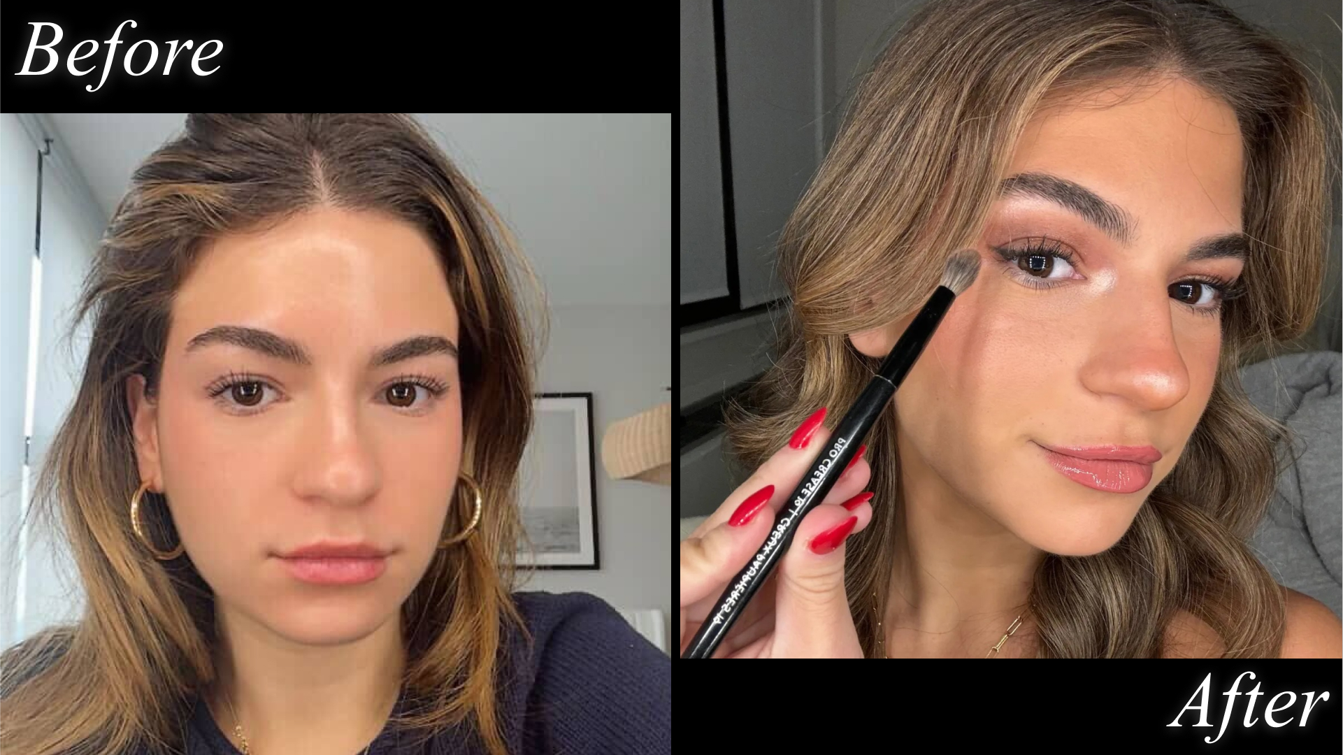 Emma Aerin Becker testing Rare Beauty All of the Above Weightless Eyeshadow Stick.