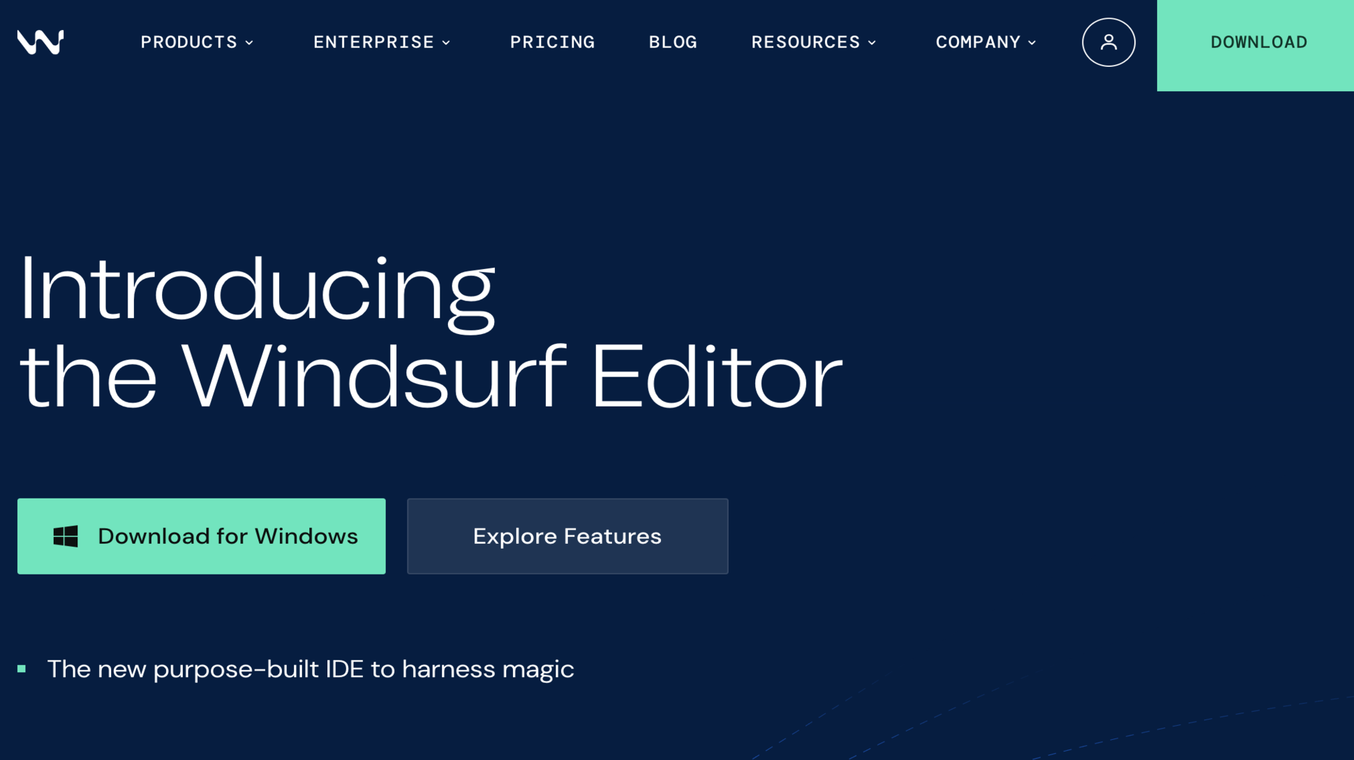 Screengrab of Windsurf website
