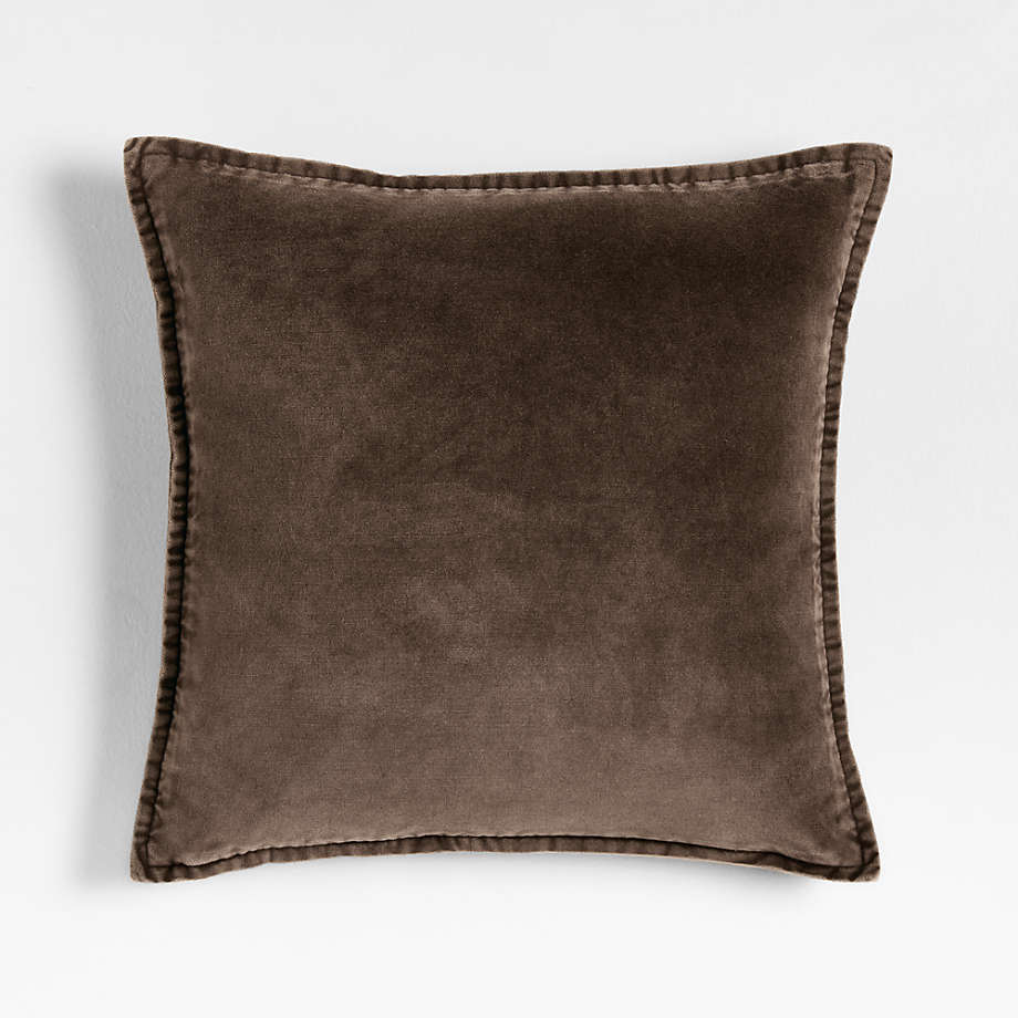 brown velvet throw pillow