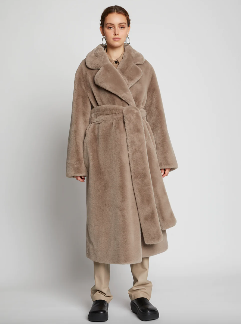 Tan faux fur coat