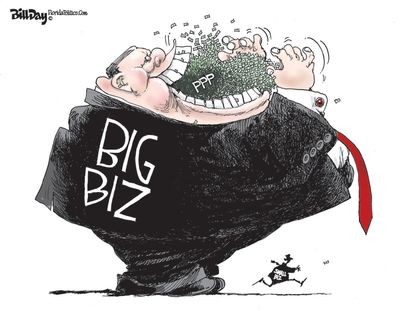 Editorial Cartoon U.S. PPP big small business