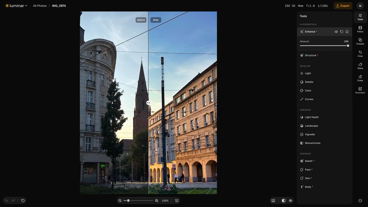Sklylum Luminar on Web screenshot