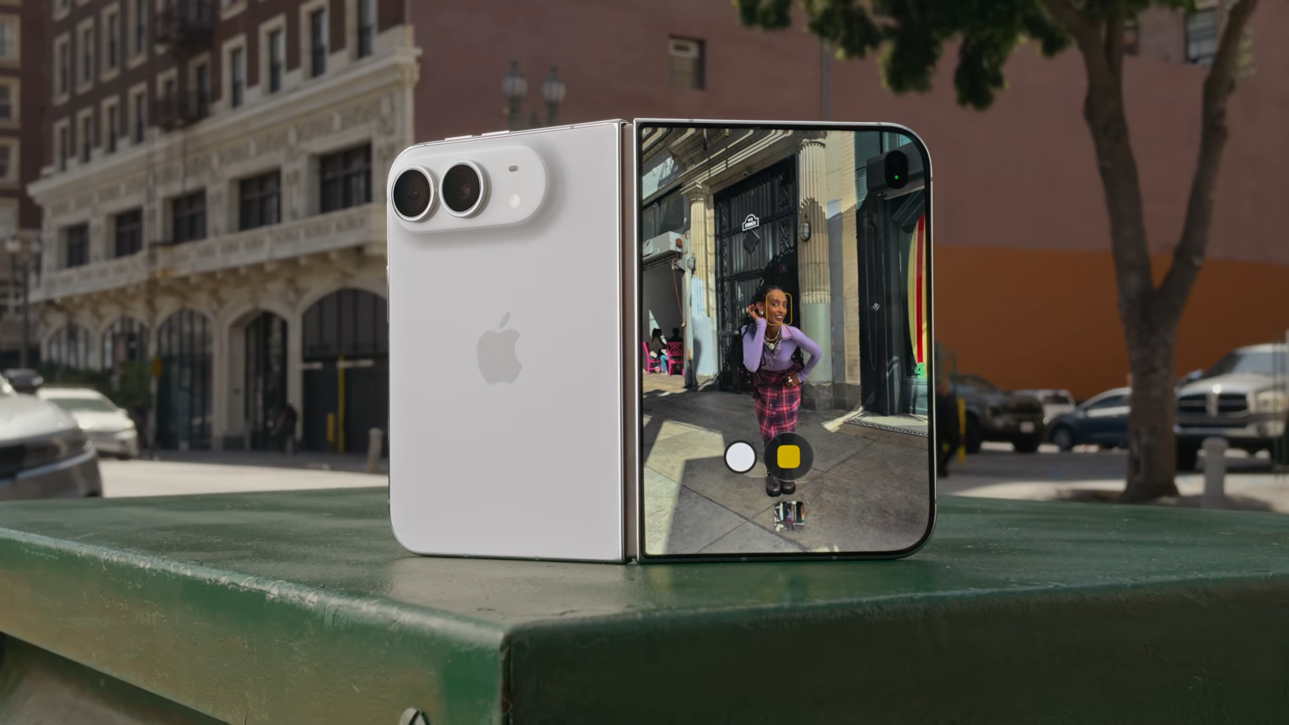iPhone Duo selfie proped up