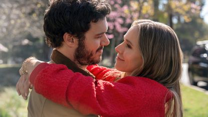 Adam Brody as Noah, Kristen Bell as Joanne in episode 110 of Nobody Wants This.