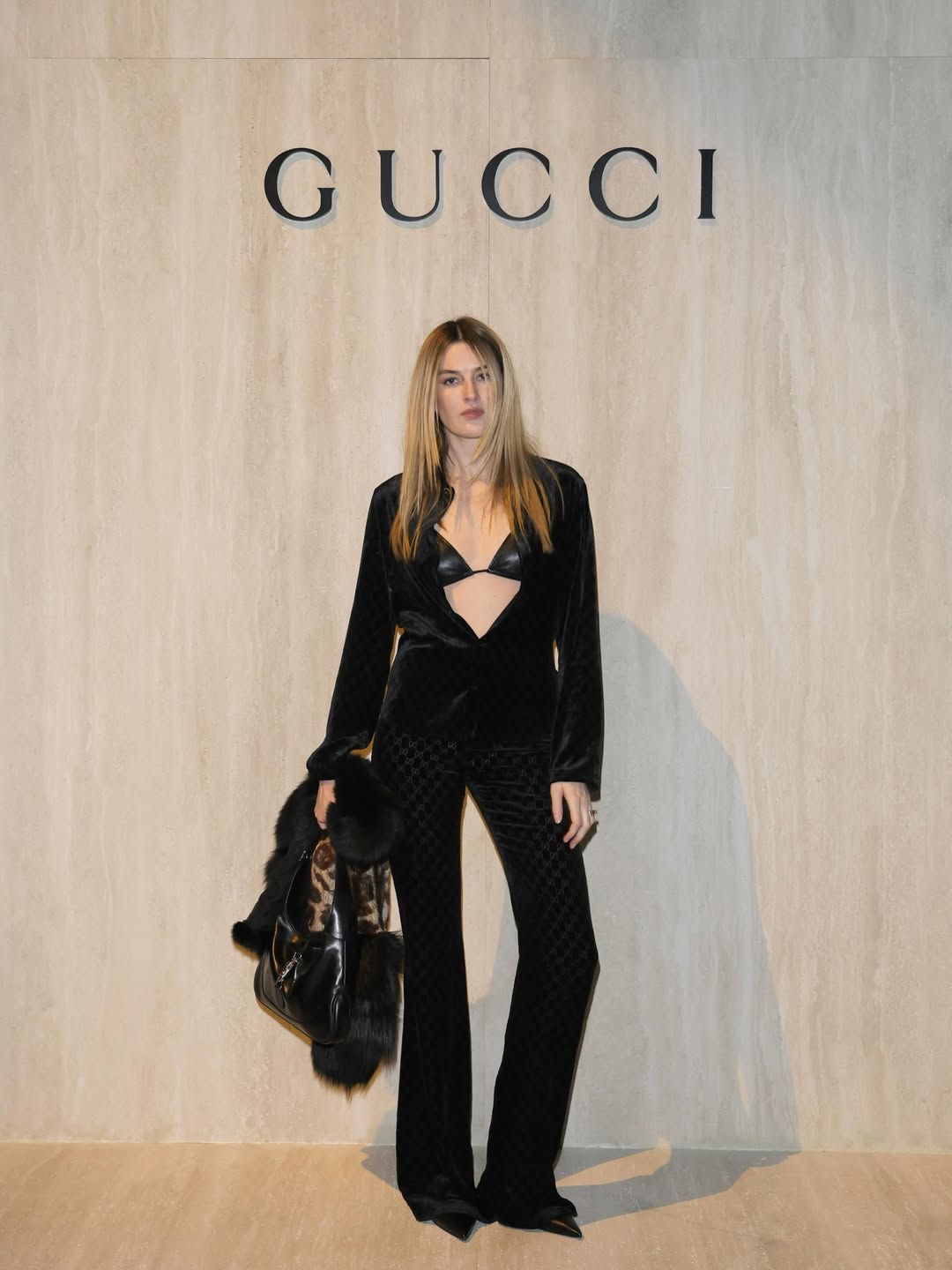 Camille Charriere in a bra top.