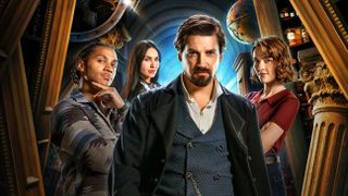 The main cast of The Librarians: The Next Chapter facing the camera in a promotional image for the new series.