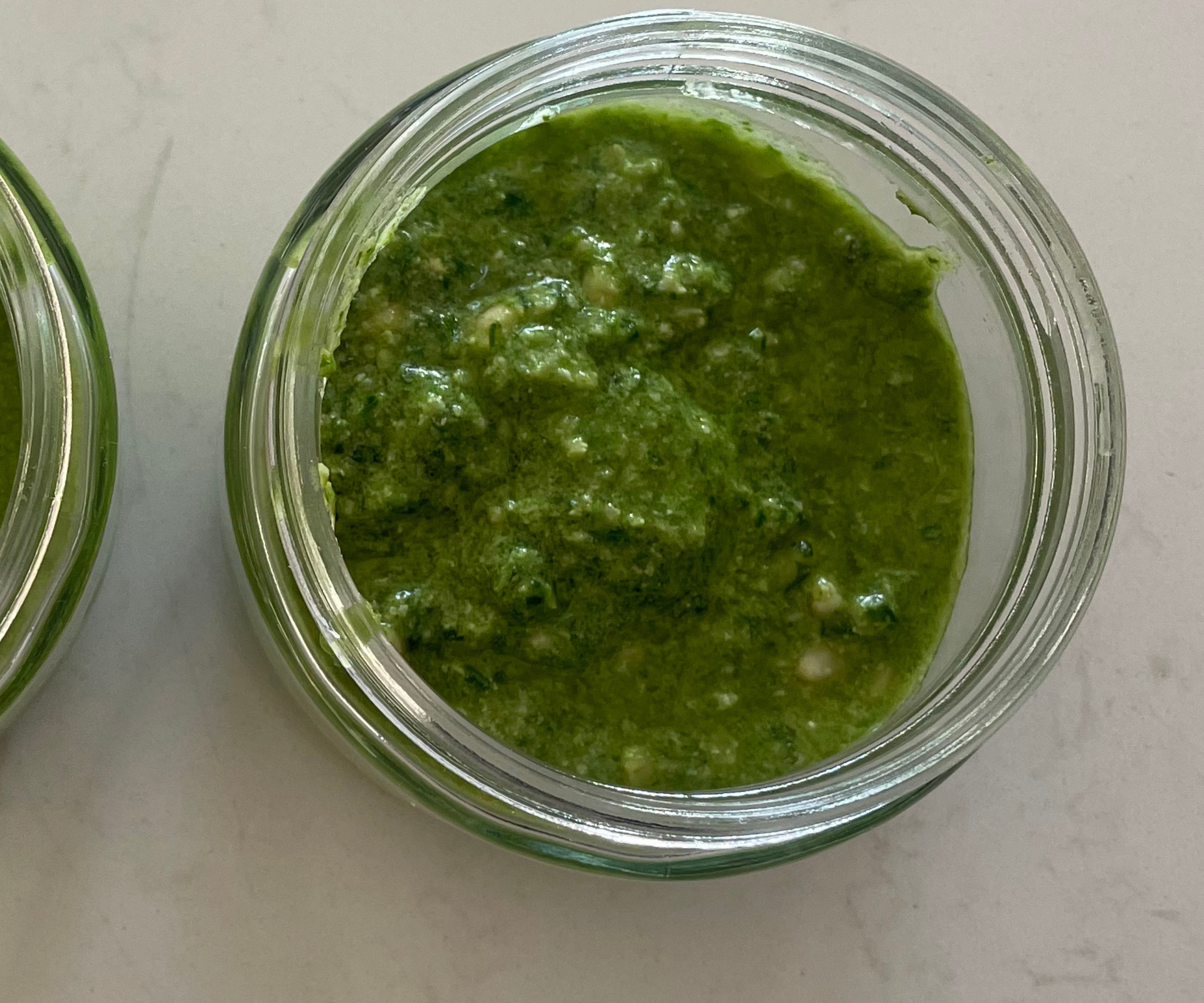 A perfectly chunky pesto made in the Vitamix A3500 with the pulse function