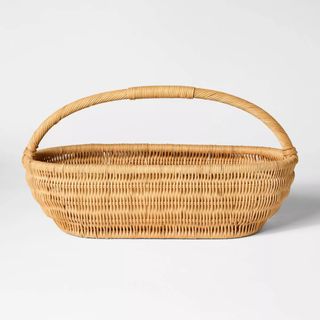 Long Oval Rattan Decorative Basket Brown