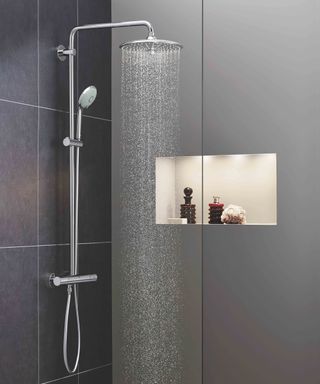 Shower cubby with lighting by GROHE