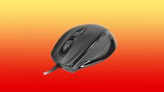 Gigabyte M6880X gaming mouse on a red and yellow background