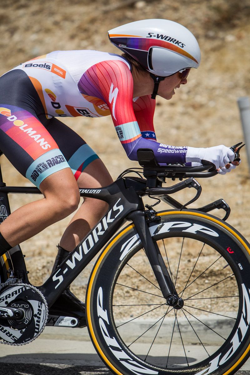 Evelyn Stevens (Boels Dolmans) on the way to the win