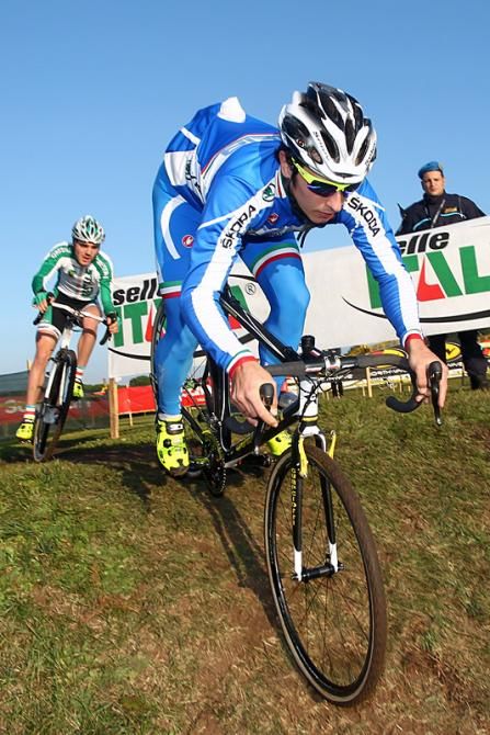Italy's Enrico Franzoi pre-rides the World Cup venue in Rome