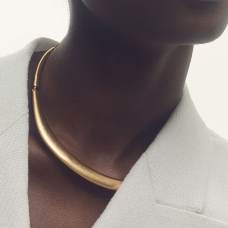 Reiss , Poppy Polished Curve Choker