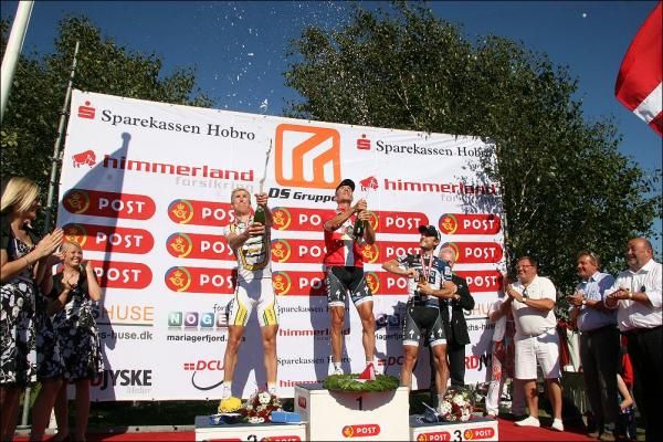 Nicki S&oslash;rensen pops the champagne