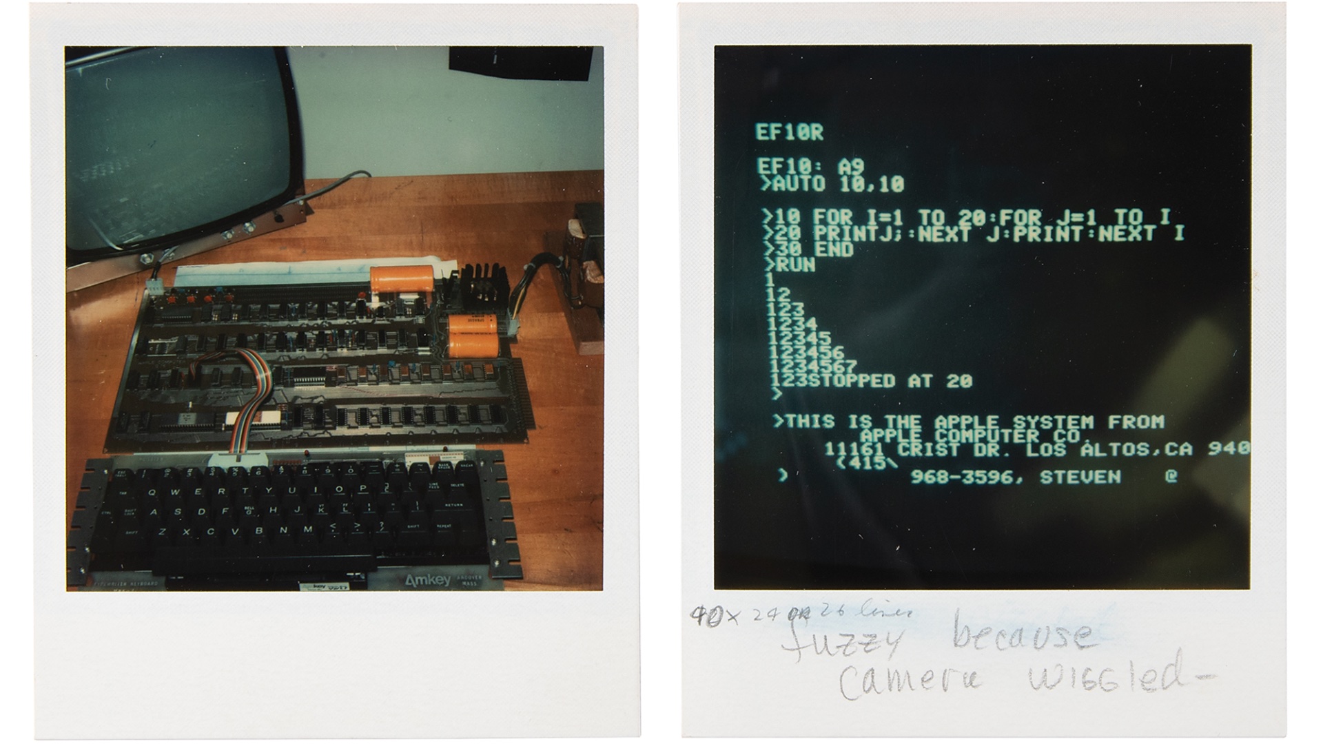 Фотографии Apple-1 с помощью Polaroid