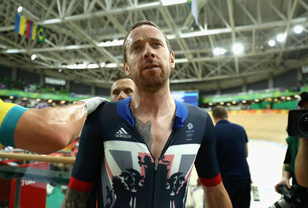 Bradley Wiggins after winning Olympic gold in the team pursuit