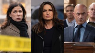 Maura Tierney in Law & Order S24, Mariska Hargitay in SVU S26, and Christopher Meloni in OC S5