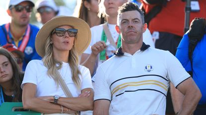 Erica and Rory McIlroy at the 2025 Ryder Cup