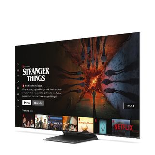 A TV showing the Netflix interface on a white background