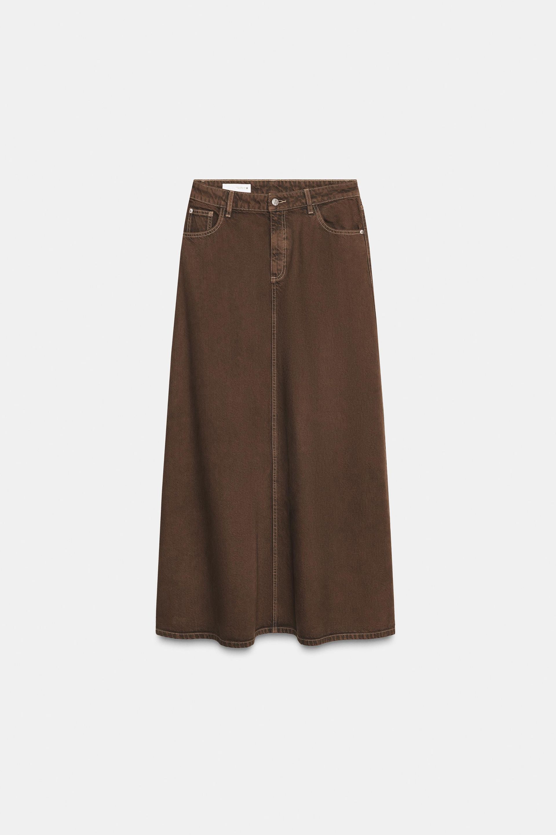 Z1975 Denim Midi Flare Skirt