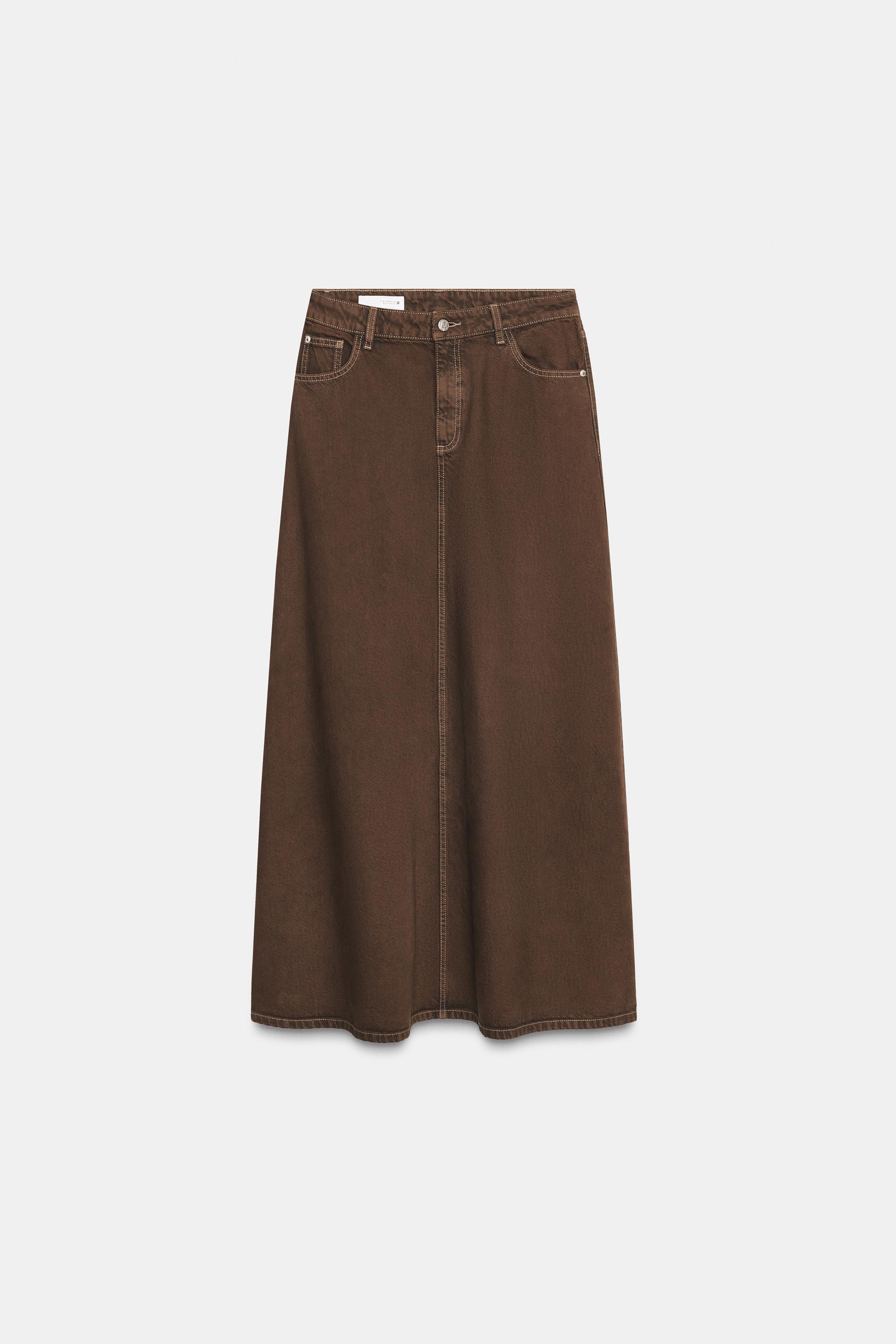 Z1975 Denim Midi Flare Skirt