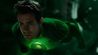 Ryan Reynolds flying through space as Hal Jordan in Green Lantern