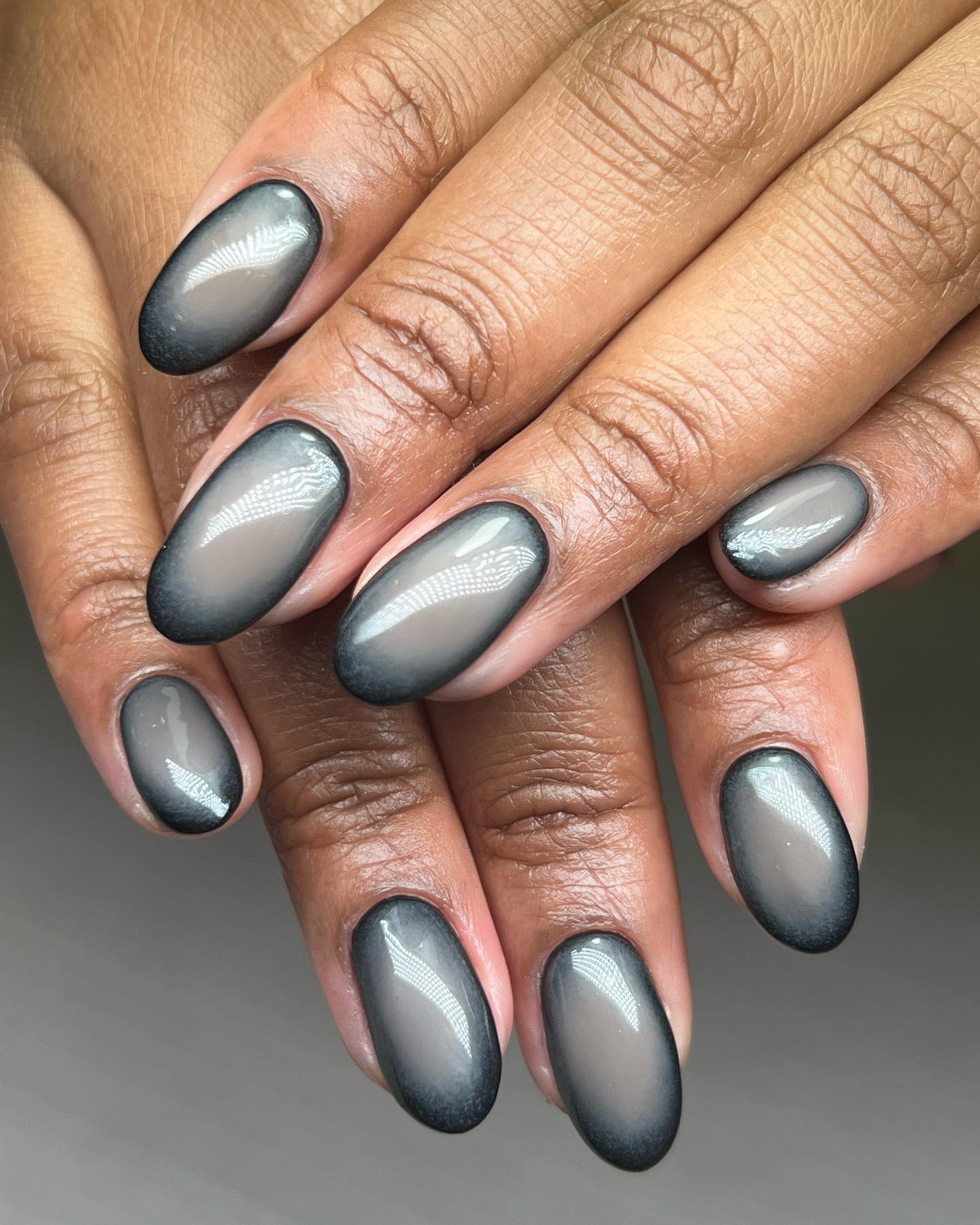 Ombre negative space nails.