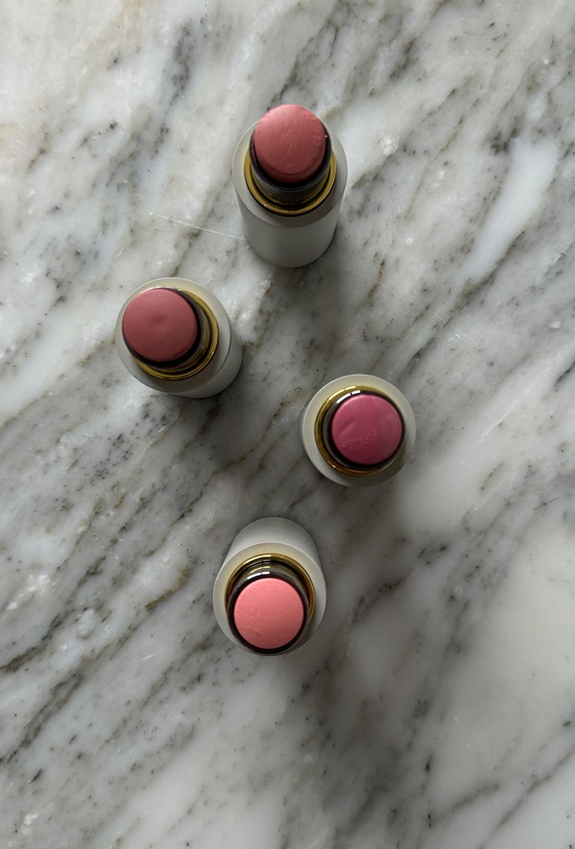 A photo of Westman Atelier Baby Cheeks blushers on a marble table