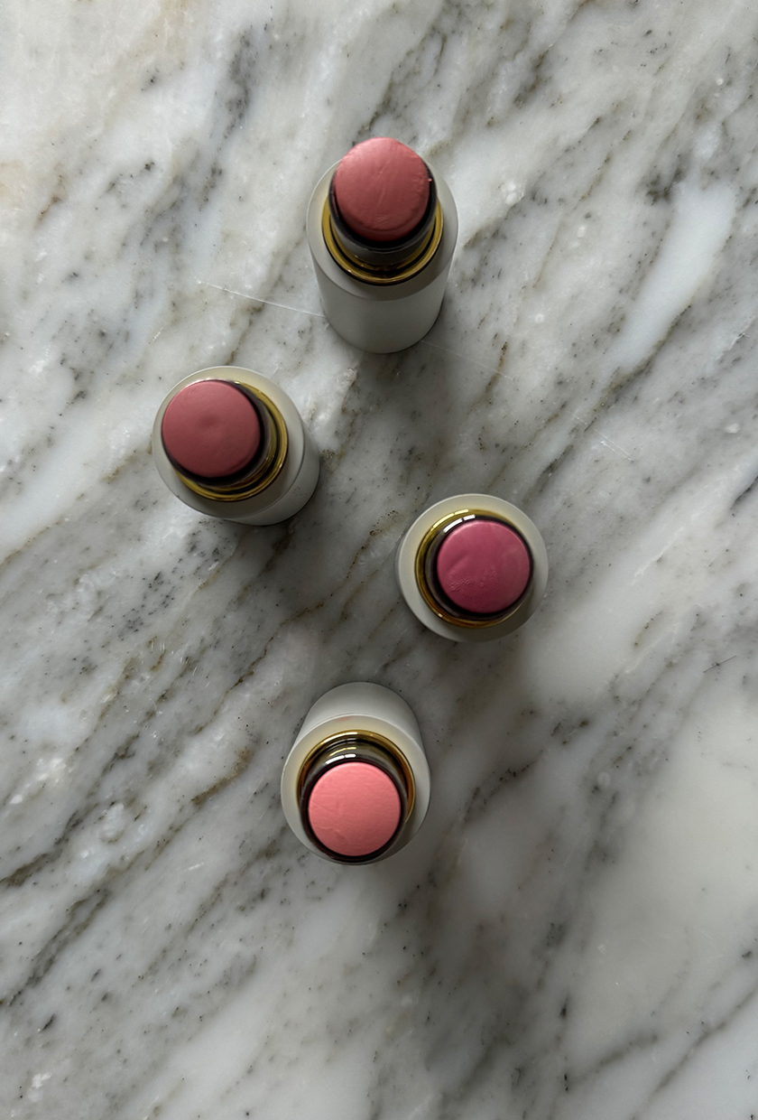 A photo of Westman Atelier Baby Cheeks blushers on a marble table