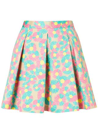 Topshop floral print pleated skirt, £34