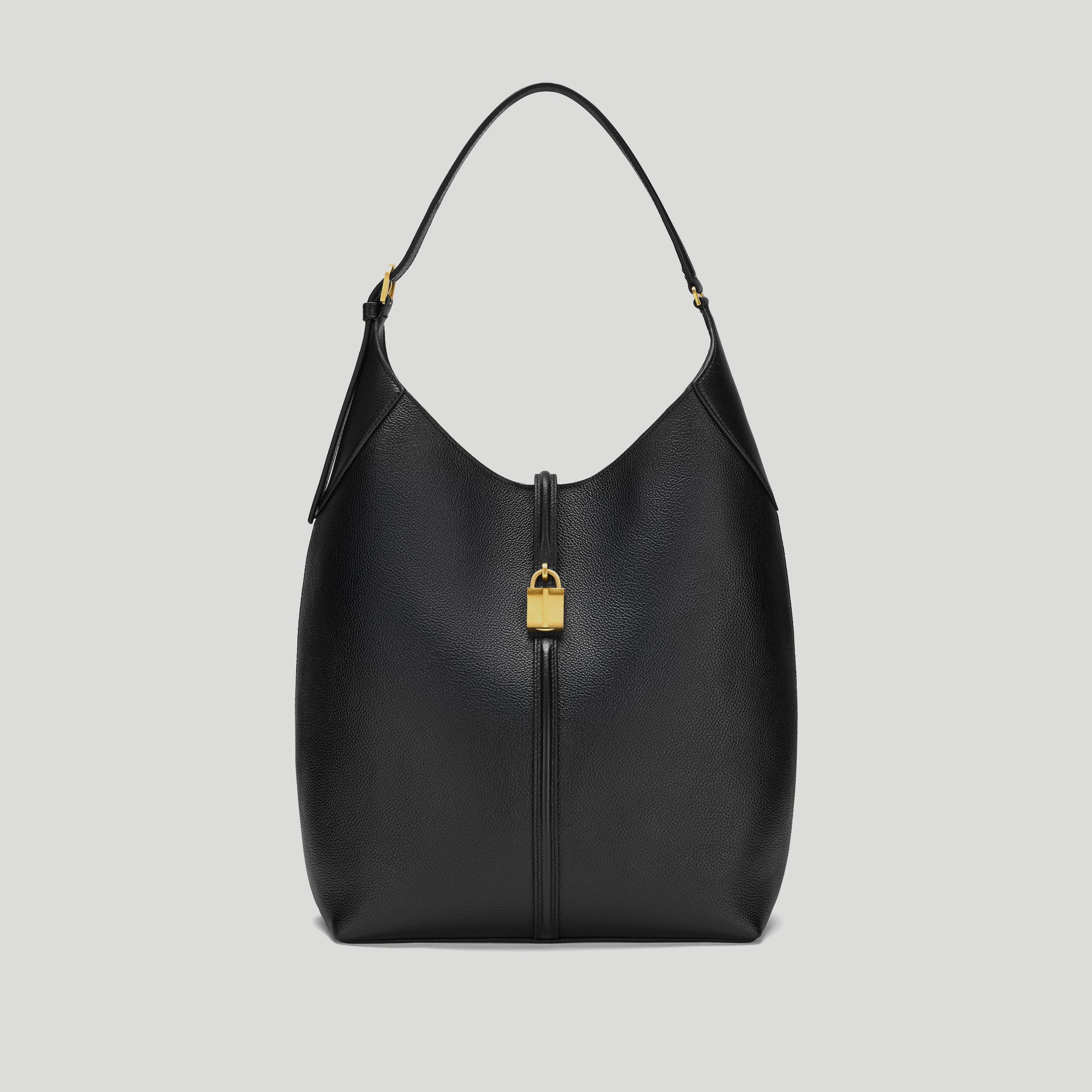 The Large Siena Bucket | Black Small Grain | Demellier