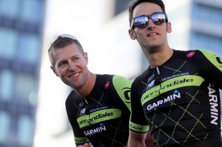 Nathan Haas with friend and teammate Ryder Hesjedal at the Tour Down Under