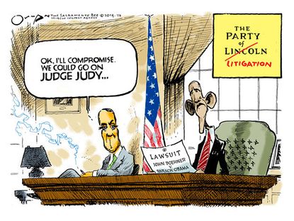 Political cartoon Obama Boehner