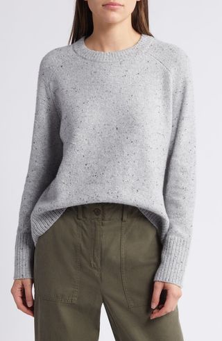 Speckled Pima Cotton Blend Sweater