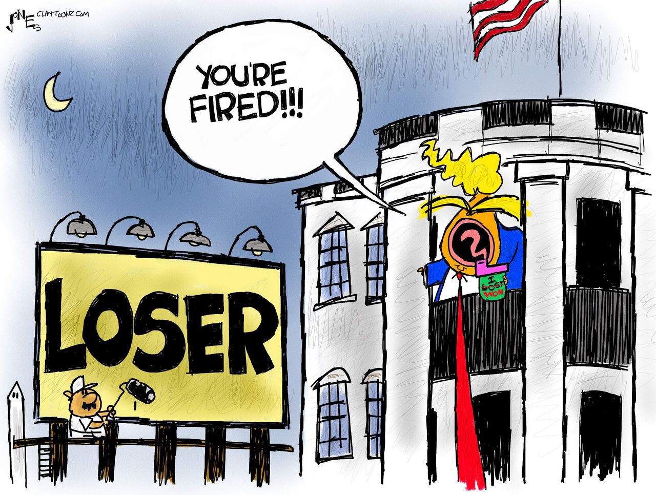 Political Cartoon U.S. Trump loss