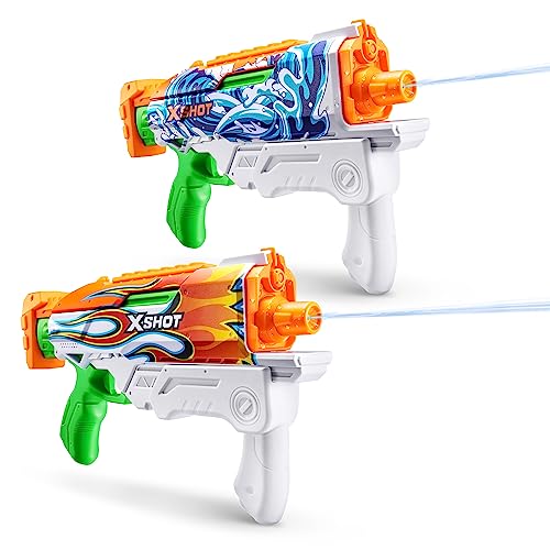 Xshot Water Fast-Fill Skins Hyperload Water Blaster, Summer Outdoor Pool Toy (2 Pack), Mailer Box, [various], White