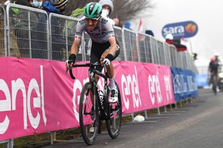 MONTE ZONCOLAN ITALY MAY 22 Emanuel Buchmann of Germany and Team Bora Hansgrohe at arrival during the 104th Giro dItalia 2021 Stage 14 a 205km stage from Cittadella to Monte Zoncolan 1730m UCIworldtour girodiitalia Giro on May 22 2021 in Monte Zoncolan Italy Photo by Tim de WaeleGetty Images